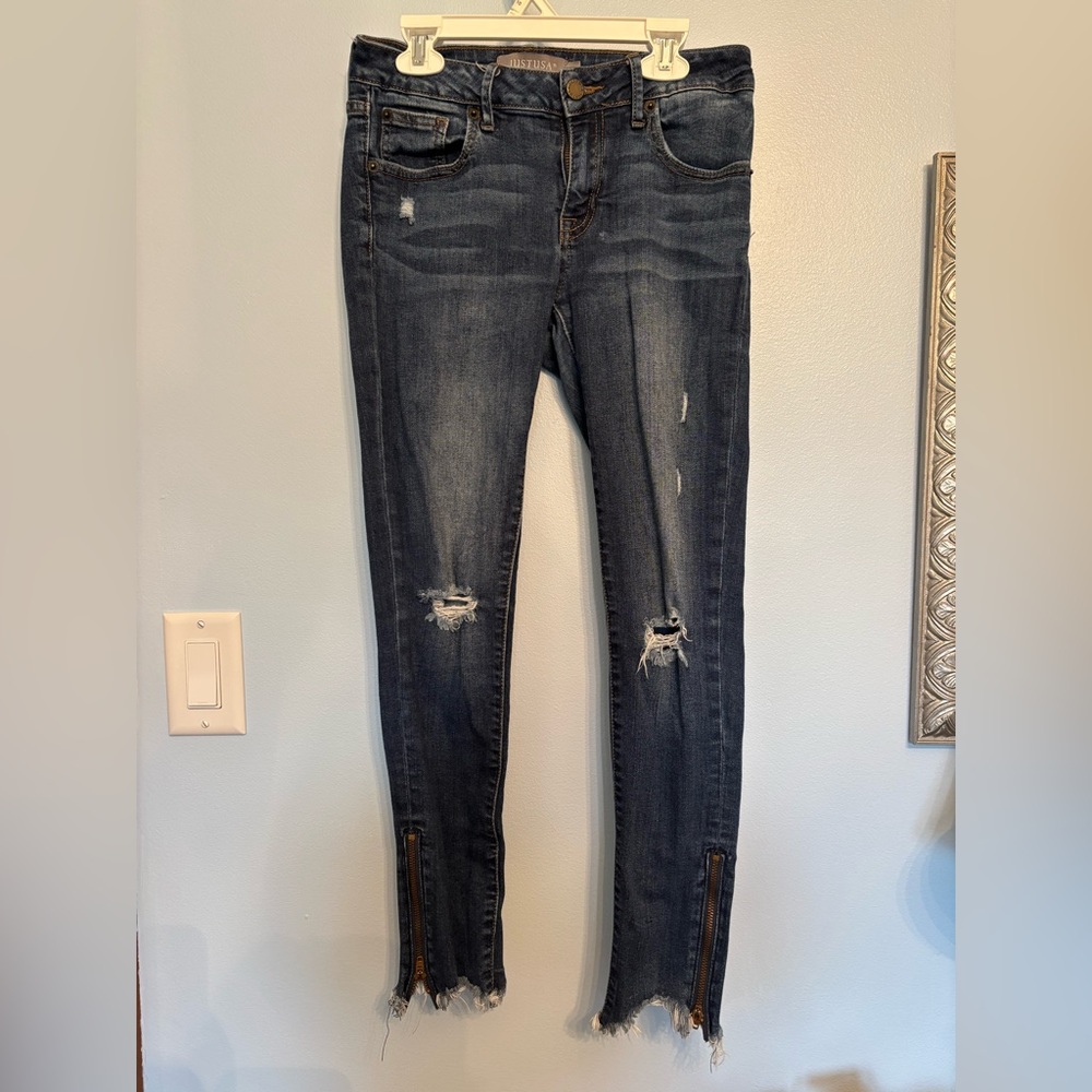 Just USA Dark Blue Distressed Skinny Jeans